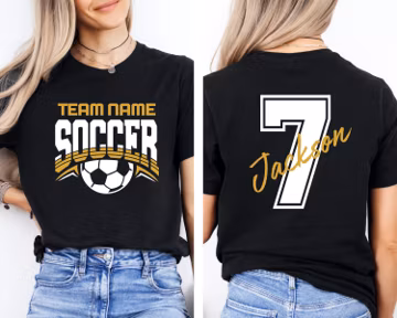 Custom Soccer Team T-Shirt With Name& Team Name, Personalized Soccer Team Shirt, Game Day Shirt, Soccer Mom Gift