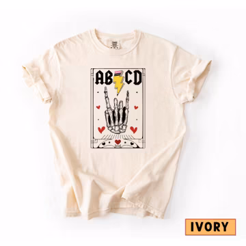 ABCD Rock and Roll Teacher Shirt, Funny Teacher Gift