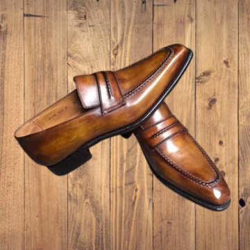 Handmade Leather Shoes Men Brown Penny Loafers Formal Casual Dress Shoe Boot