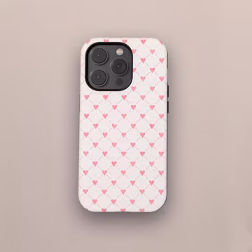 Cute Pink Heart Pattern Phone Case, Soft Pastel Aesthetic MagSafe Cover for iPhone 17 16 15 14 13 12 11 Pro Max, Samsung S25 S24 S23 Ultra