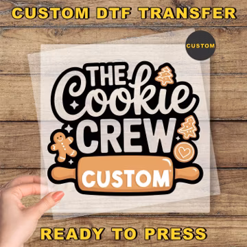 Custom Cookie Crew DTF Transfer, Custom Name Christmas Family Ready To Apply, Personalized Baking Crew Heat Press, Cookie Baking Dtf Print