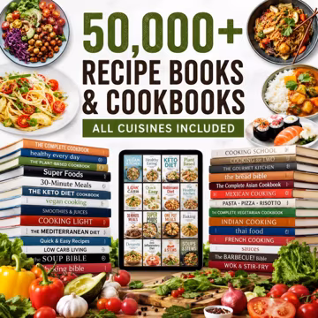 Ultimate Recipe Collection Bundle | 50,000+ Recipes e 200 Cookbooks | Healthy Meals, Desserts, Baking & World Cuisine | Cooking Library