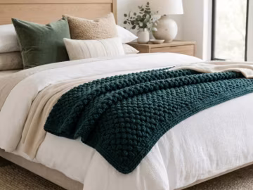 Winterberry Blanket Crochet Pattern – Chunky Blanket PDF – Easy Textured Throw