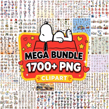 1700+ Snoopy PNG Mega Bundle, Peanuts Clipart Bundle, Cartoon Dog PNG, Printable Sublimation, Cricut Files, Digital Download