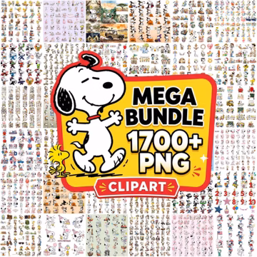 1700+ Snoopy PNG Mega Bundle, Peanuts Clipart Bundle, Cartoon Dog PNG, Printable Sublimation, Cricut Files, Digital Download