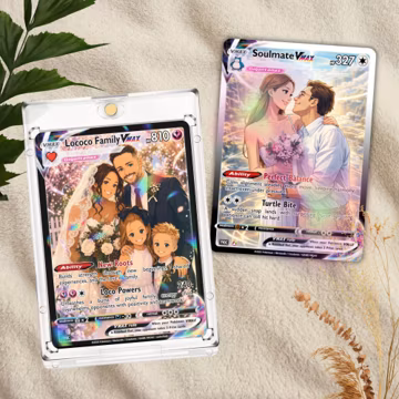 Custom Pokemon Card Metal Holo Personalized Photo Gift, Custom Trading Card Anime Gift for Him Her, Anniversary Gift Collectible Keepsake