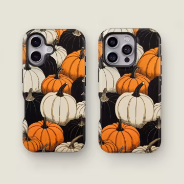 Halloween Phone Case, Pumpkins, Retro Collage Aesthetic Phone Case, Halloween Phone Case, iPhone 16 15 Pro Max XS, Samsung Galaxy S25 Ultra