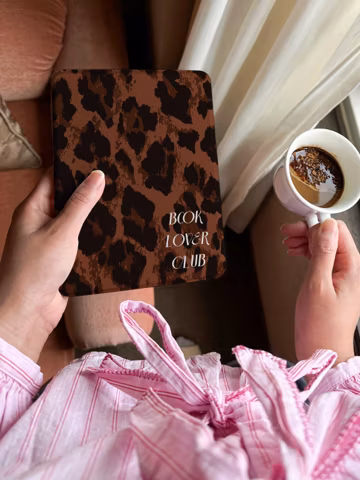 Personalized Leopard Print Kindle Case, Book Lover Club Ereader Cover, Cute Reader Gift, Birthday Gift for Her, Bookish Style
