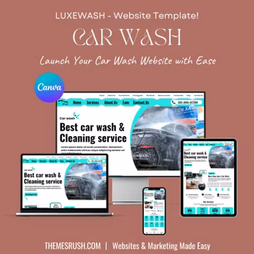 Car Wash Canva Website Template – Ready to Launch in Minutes with Easy Customization