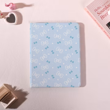 Blue Bow Polka Dot iPad Case with Auto Wake for iPad Pro 2025 13" 11",iPad Air 7/6/5th,iPad 7/8/9th Mini 8.3" 7.9" Cover,Personalized Gift