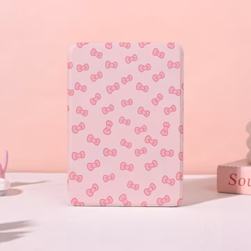 Cute Pink Bow Kindle Case,Kindle Paperwhite 10/11/12th Cover,Kobo Libra/Clara Case,Fancy Case with Auto Wake/Sleep,Custom e-Reader Gift