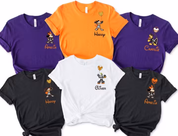 Personalized Halloween Family Shirt, Custom Name Skeleton Character Tee, Matching Spooky Crew Outfit