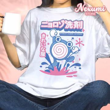 Poliwhirl T-shirt Poliwag Evolutions Print T-shirt Video Gamer Gift