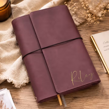 Personalized Leather Journal Case, Journal with Name, A5 Traveler Notebook, Custom Journal Cover, Engraved Gifts for Her