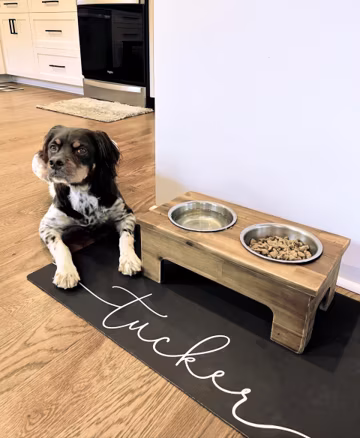 Personalized Dog Food Mat, Customize Name Colors and Font, Puppy, Kitten Cat, Water Absorbent Floor Placemat, Home Decor, Gift for New Pet