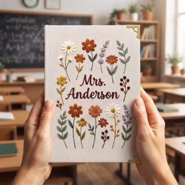 Personalised Teacher Notebook | Teacher Thank You Gift | Wildflower A5 A6 Journal