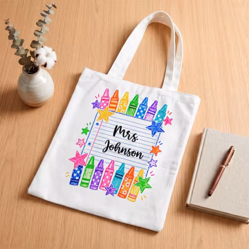 Personalized Teacher Tote Bag, Custom Name Pencil Bag, Teacher Appreciation Gift, Back to School Tote, Classroom Gift for Educator