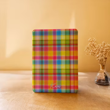 Rainbow Plaid Kindle Case Paperwhite 12th 7"/11th 6.8"/10th 6", Kindle 10th 11th Gen, Kindle 2024 Colorsoft, Kobo Clara Case with Hand Strap