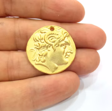 2 Coin Charms Gold Charms Gold Plated Charms (28 mm) G15355