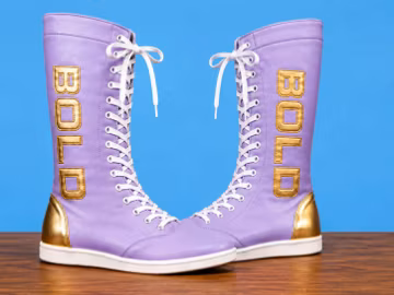 Handmade Wrestling Shoes, Custom Pro Wrestling Boots, Purple Gold Ring Gear, Handmade Wrestling Footwear, Custom Wrestling Boots