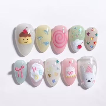 Wedding nails ,My Neighbor Totoro Nails hand painted nail,custom press on nails,3D Nails,Nails,Almond Nails,Cat nails,Cute Nails,Girl gift