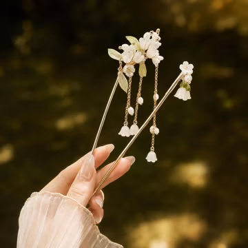 Floral Tassel Hair Stick, Hair Pin Set, Hanfu Hair Accessory, Bridal Hairpin, Pearl Hair Fork, Wedding Hair Jewelry for Women