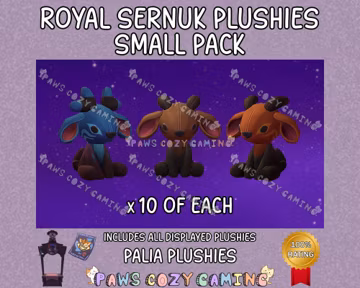 Palia Royal Sernuk Plushies Small Pack - 10 Each Highlands Sernuk - Highlands Sernuk - Golden Sernuk - Royal Sernuk - Palia Plushies
