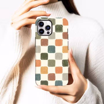 Colorful Stripe Plaid Phone Case, MageSafe Simple Squares Phone Case Tough Cover for iPhone 17 16 15 14 13 12 11 Pro Max, Samsung S25 S24