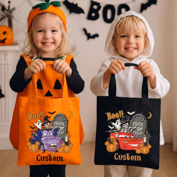 McQueen & Mater Halloween Tote Bag, Custom Disney Cars Trick or Treat Bag, Disneyland Spooky Trip Tote, Halloween Candy Bag for Kids