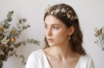Pastel Floral Crown, Fairytale Wedding Headpiece, Ethereal Bridal Tiara