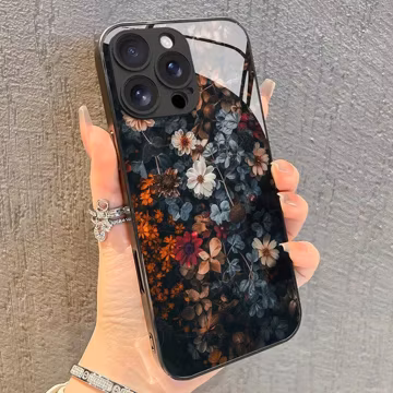Retro Floral Tempered Glass Phone Case for Samsung Galaxy S25 S24 S23 Ultra Plus FE | Shockproof Hard Cover