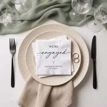 Custom Cocktail Napkins with Text - Personalized Wedding Cocktail Napkins - Bridal Shower & Engagement Party Decor