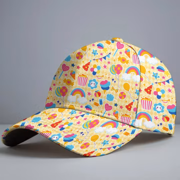 Beach Style Baseball Cap, Colorful Summer Pattern Hat, Tropical Vacation Vibes Cute Kawaii Cap, Hawaii Style Boho Hat
