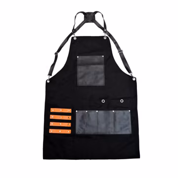 Heavy-Duty Work Apron: Adjustable Cross-Back, Multi-Tool Pockets
