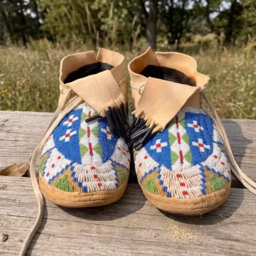 Native American-Inspired Suede Beaded Moccasins | Western Artisan Seed-Bead Shoes | Tribal Boho Dance Festival Footwear