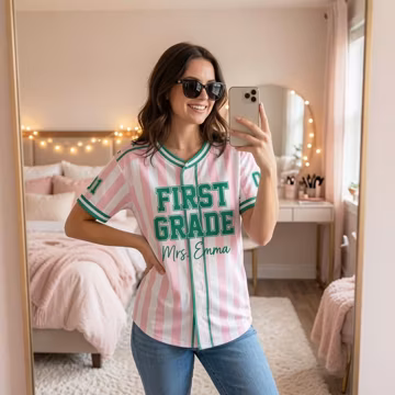 Personalized Teacher Team Baseball Jersey, Custom Name Number Football Jersey, Back To School Gift, Teacher Team Game Day Tee