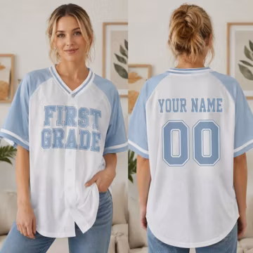 Personalized Grade Baseball Jersey,Custom Teacher Jersey,Back to School Shirt, Custom School Grade Shirt Baseball Jersey, Teacher Team Shirt