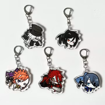 Black Butler Acrylic Keychain, Anime Keychain, Sebastian Michaelis, Double Side Keychain, Ciel Phantomhive, Anime Gift for Friend