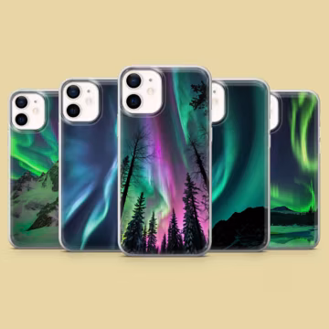 Northern Lights Phone Case Aurora Borealis Sky for iPhone 17Pro 16 15 14 13, 12, Samsung S25, S24, S23Fe, S22, A16, A26, A56, Pixel 10, 9Pro