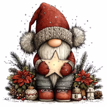37 PNG JPG Whimsical Christmas Gnome Clipart, Cute Gnome PNG Bundle, Holiday Gnome Graphics