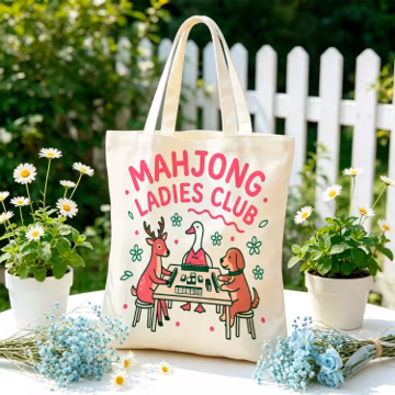 Mahjong Ladies Club Tote Bag 2026, Mahjong Christmas Tote Bag, Gift for Mahjong Player, Mahjong Grou