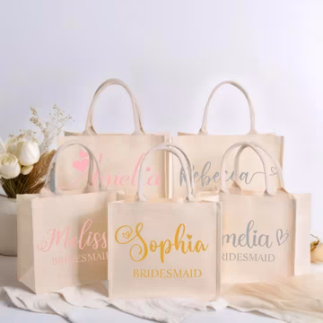 Personalized Bridesmaid Canvas Tote Bags, Bridesmaid Gift bags, Bridesmaid Beach Bag, Bridesmaid Gifts,Canvas Tote Bag, Bridal Party Gift