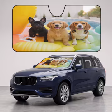 Personalized Photo Sun Shade, Custom Photo Sun Shade, Car Windshield Sun Shade, Picture UV Rays Sun Visor Protector Damage Free Sunshade