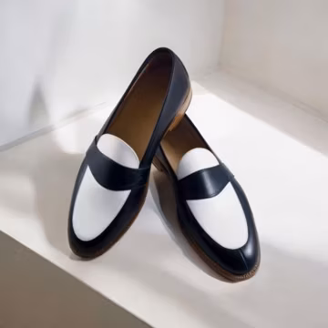 Handmade Two-Tone Leather Oxford Shoes: Men's Formal Dress Moccasins