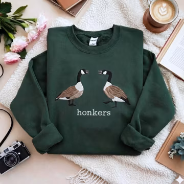 Honkers Embroidered Unisex Sweatshirt: Funny Geese Shirt