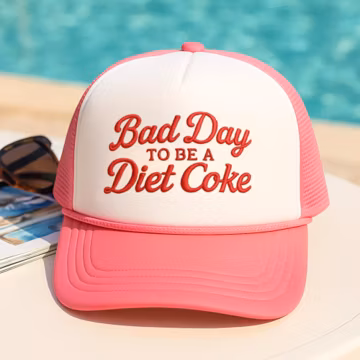 Bad Day Diet Coke Embroidered Trucker Hat, Funny Summer Cap