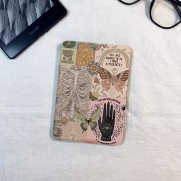 Boho Witchy Magnetic Detachable Kindle & Kobo Case, Clear Back Kindle Case With Strap, Fit 7" Kindle Colorsoft, Kobo Clara BW, GIft For Her