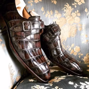 Handmade Brown Patina Leather Moccasin Dress Shoes