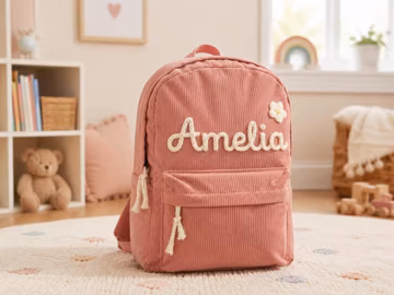 Personalized Corduroy Toddler Backpack, Custom Name School Bag for Kids, Back to School, Summer Camp Bag