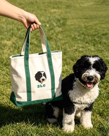 Custom Embroidered Pet Portrait Tote Bag, custom tote bag,portrait from photo, Pet embroidery bag, canvas tote bag, pet memorial gift